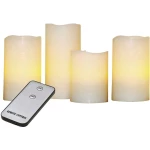 X4-LIFE LED svijeća od pravog voska, 4-dijelni set, jantarne-žute boje (promjer) 7.5 cm