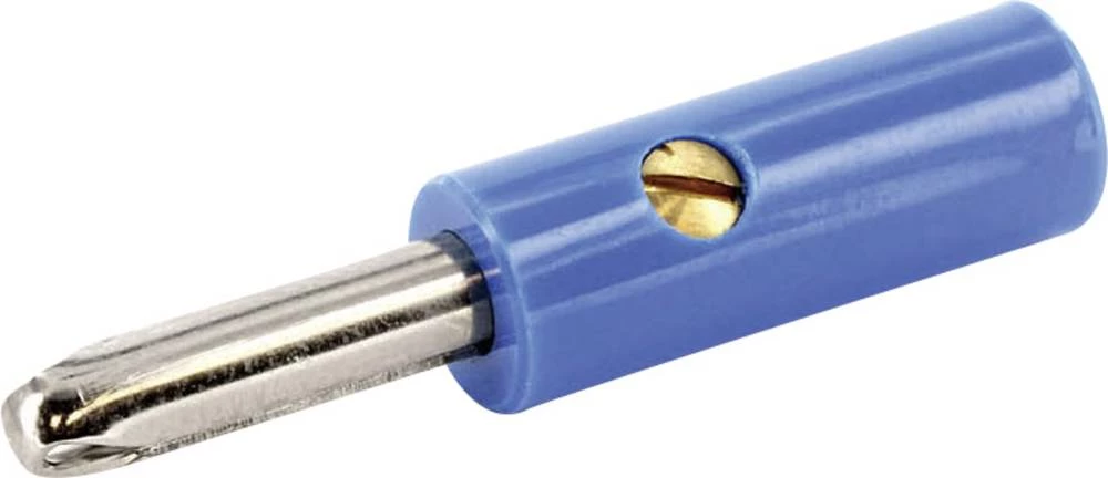 Banana utikač, ravan Pin-: 4 mm plave boje econ connect BAS4BL 1 komad slika