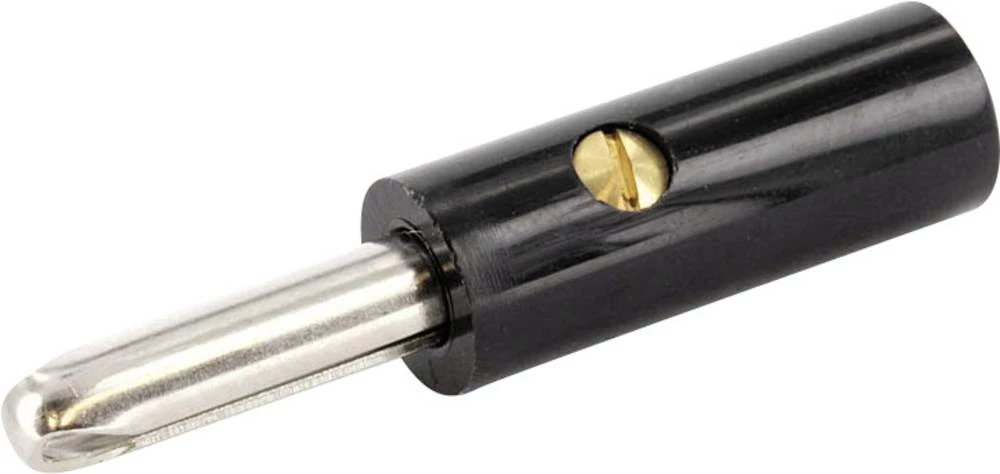 Banana utikač, ravan Pin-: 4 mm crne boje econ connect BAS4SW 1 komad slika