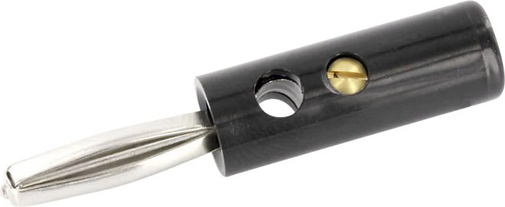 Banana utikač, ravan Pin-: 4 mm crne boje econ connect BD4SW 1 komad slika