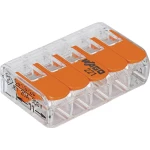Spojna stezaljka fleks: 0.14-4 mm² krut: 0.2-4 mm² Broj polova: 5 WAGO 221-415 25 ST Prozirna, Narančasta