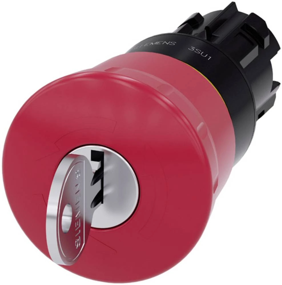 Prekidač za isključivanje u nuždi, Tipka u obliku gljive Prednji prsten od plastike Crvena Otpiranje ključem Siemens SIRIUS ACT slika