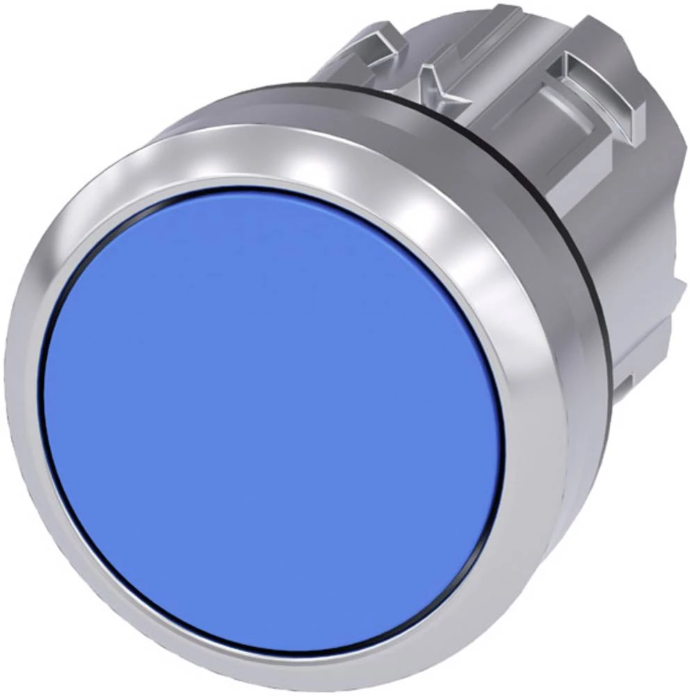 Tipkalo Prednji prsten od metala, Visok sjaj, Plosnati okidač Plava Siemens SIRIUS ACT 3SU1050-0AB50-0AA0 1 ST slika