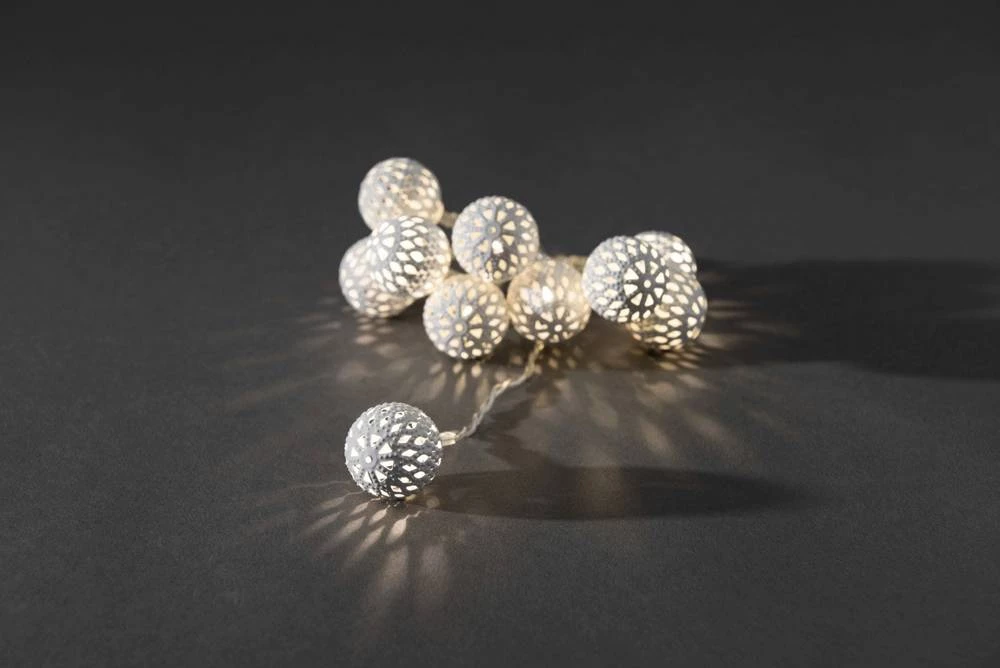 Svjetlosni lanac sa motivom, loptice, unutarnji, baterijsko napajanje 10 LED topla bijela 1.2 m Konstsmide 3188-103 slika