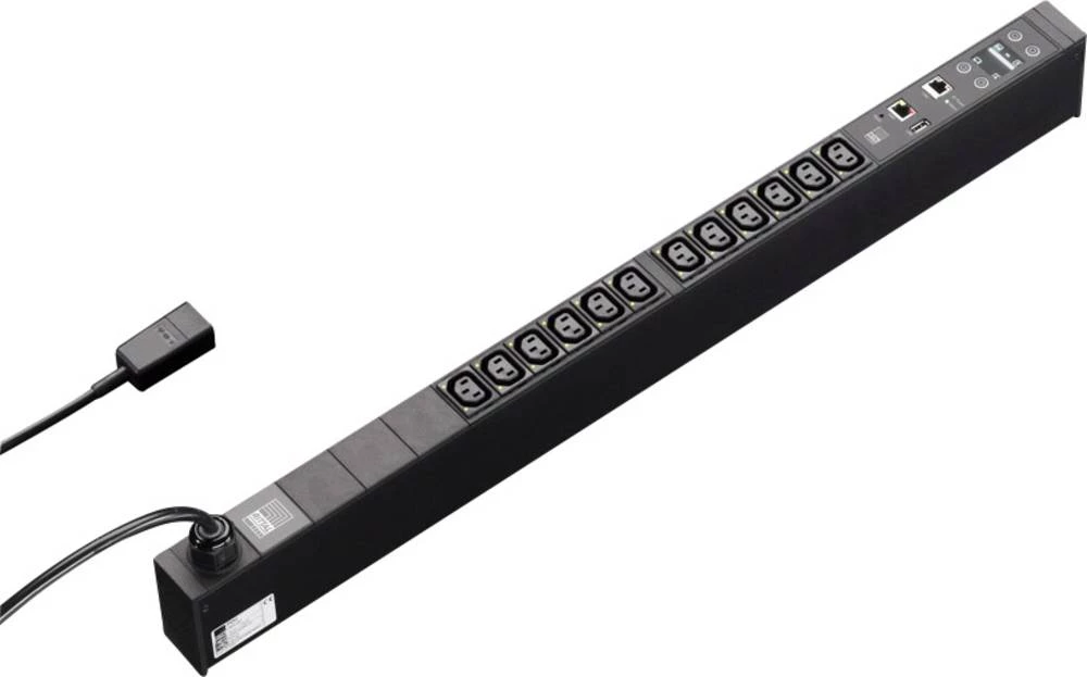 19 letva s utičnicama za mrežni ormar, utičnica za hladne uređaje C13 10A Rittal 7955401 crne boje slika