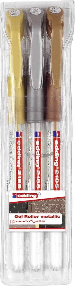 Gel korektura Edding 4-2185-3999 bronca, srebrna, zlatna, šiljasti oblik 0.7 mm (maks.) 3 kom. slika