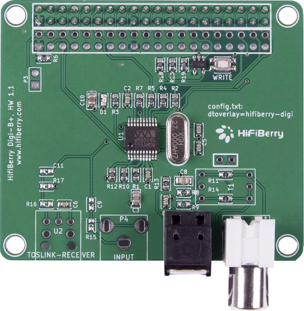 Raspberry Pi&reg; zvučna kartica RB-Hifiberry-DIGI+ Raspberry Pi&reg; A+, Raspberry Pi&reg; B+, Raspberry Pi&reg; 2 B, Raspberry slika