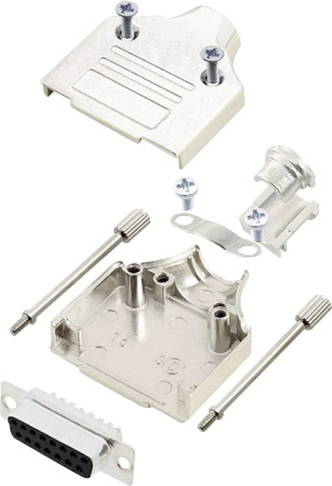 D-SUB letva sa ženskim kontaktima-set 180 ° broj polova: 15 lemna čaša encitech MHDM-15-DMS-K 1 set slika