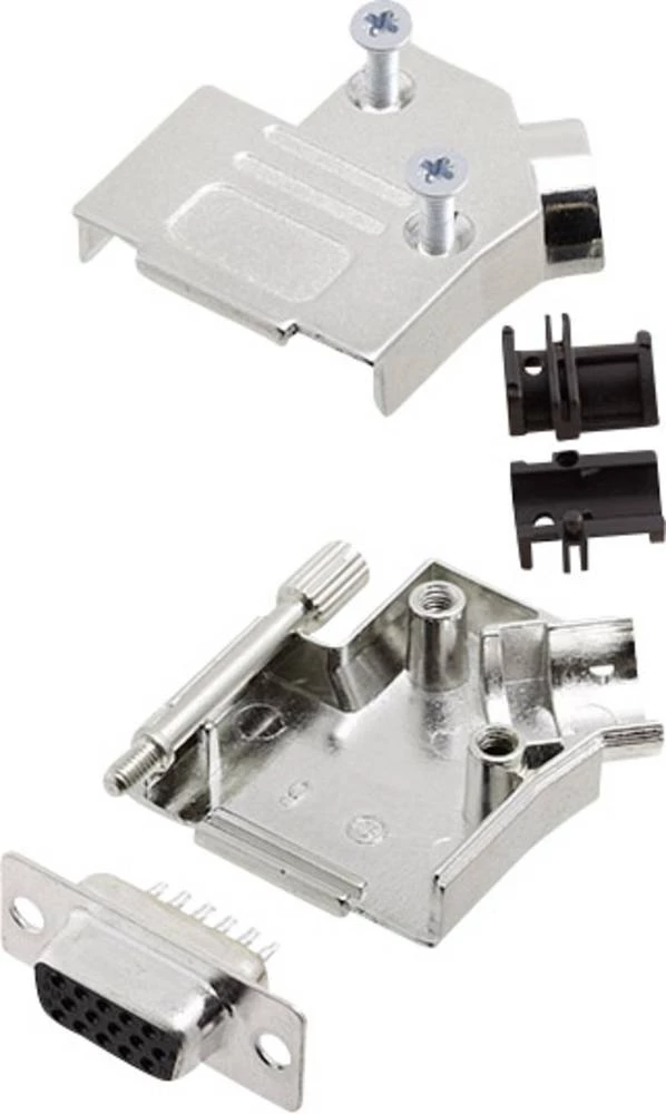 D-SUB letva sa ženskim kontaktima-set 45 ° broj polova: 15 lemna čaša encitech D45ZK09-HDS15-K 1 set slika