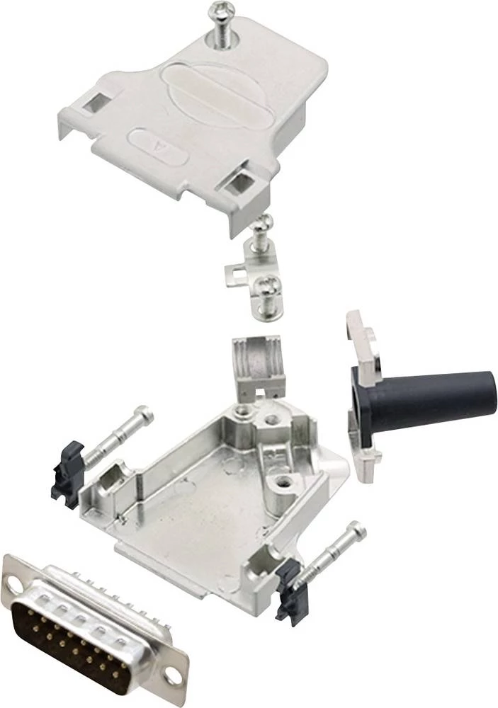 D-SUB letva s muškim kontaktima-set 45 ° broj polova: 15 lemna čaša encitech D45ZF15-DBP-K 1 set slika