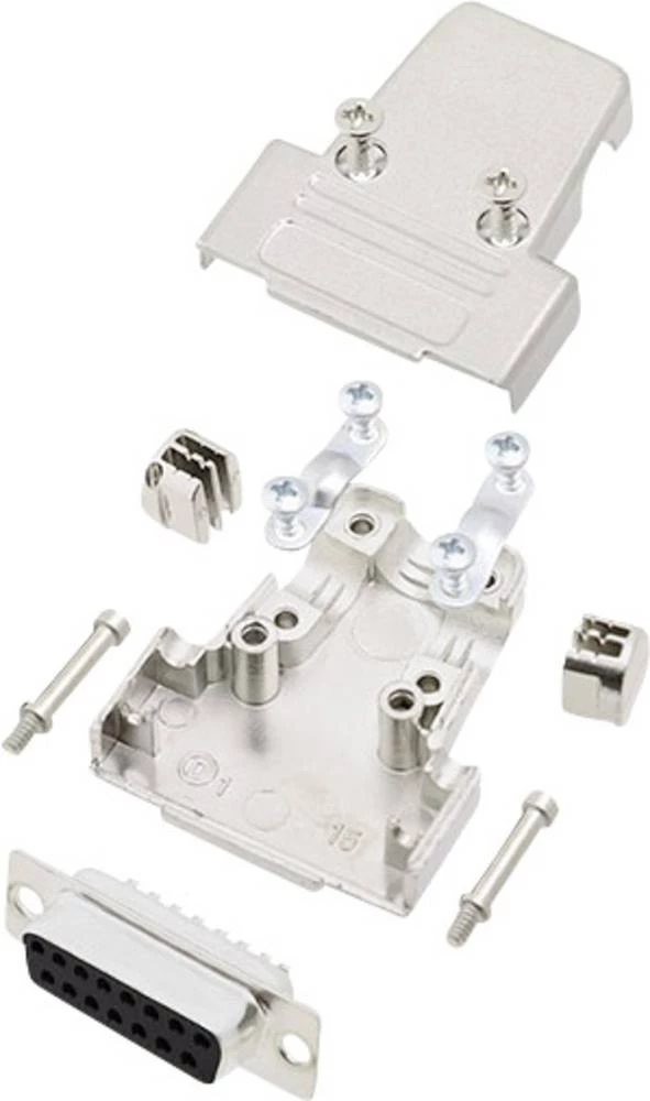 D-SUB letva sa ženskim kontaktima-set 180 ° broj polova: 15 lemna čaša encitech TRI-M-15-DMS-K 1 set slika