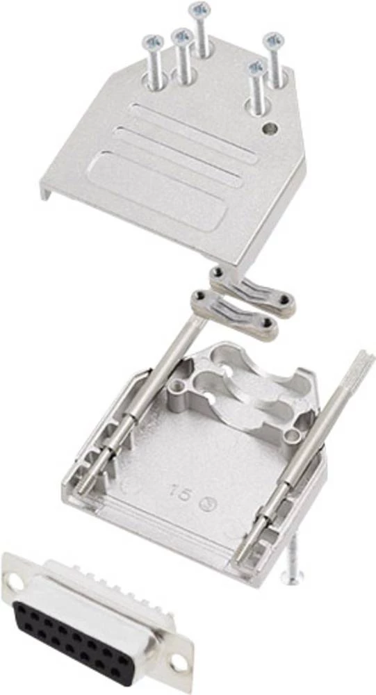 D-SUB letva s muškim kontaktima-set 180 ° broj polova: 15 lemna čaša encitech DTZI15-DBS-K 1 set slika