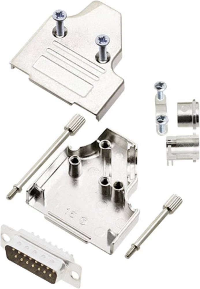 D-SUB letva s muškim kontaktima-set 45 ° broj polova: 15 lemna čaša encitech MHDM35-15-DMP-K 1 set slika