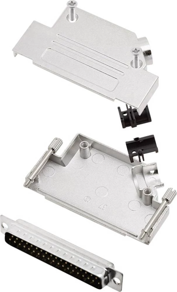 D-SUB letva s muškim kontaktima-set 45 ° broj polova: 37 lemna čaša encitech D45ZK37-DBP-K 1 set slika