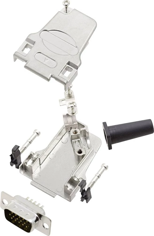 D-SUB letva s muškim kontaktima-set 45 ° broj polova: 15 lemna čaša encitech D45ZF09-HDP15-K 1 set slika