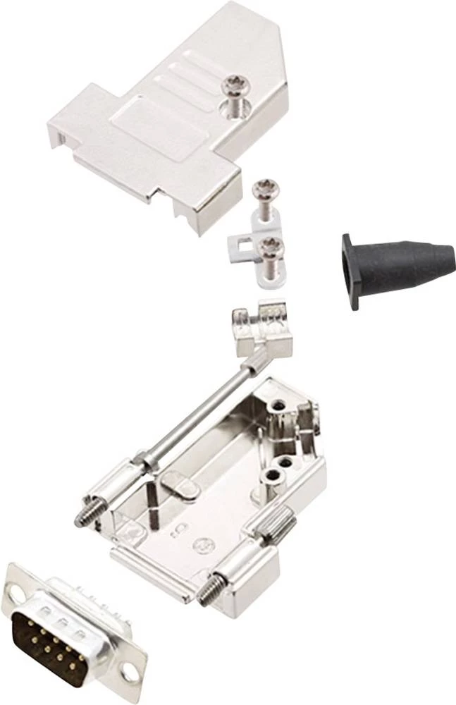 D-SUB letva s muškim kontaktima-set 45 ° broj polova: 9 lemna čaša encitech DTSL09-S-JSRG+DBP-K 1 set slika