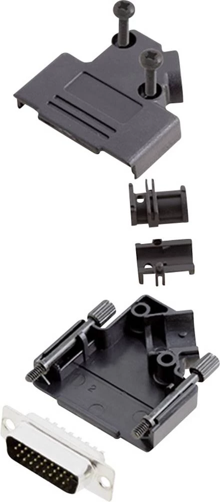 D-SUB letva s muškim kontaktima-set 45 ° broj polova: 26 lemna čaša encitech D45PK-P-15-HDP26-K 1 set slika