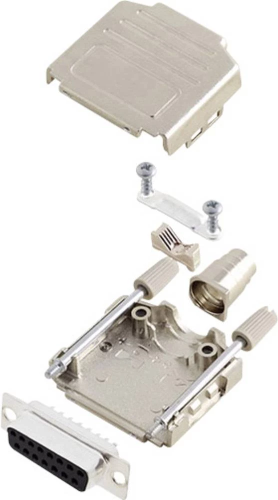 D-SUB letva sa ženskim kontaktima-set 180 ° broj polova: 15 lemna čaša encitech DPPK15-M-DMS-K 1 set slika