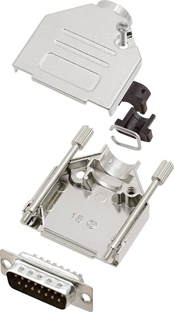 D-SUB letva s muškim kontaktima-set 180 ° broj polova: 15 D-Sub-letva s muškim kontaktima encitech DTCK15-DMP-K 1 set slika