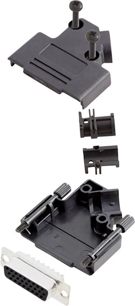 D-SUB letva sa ženskim kontaktima-set 45 ° broj polova: 26 lemna čaša encitech D45PK-P-15-HDS26-K 1 set slika