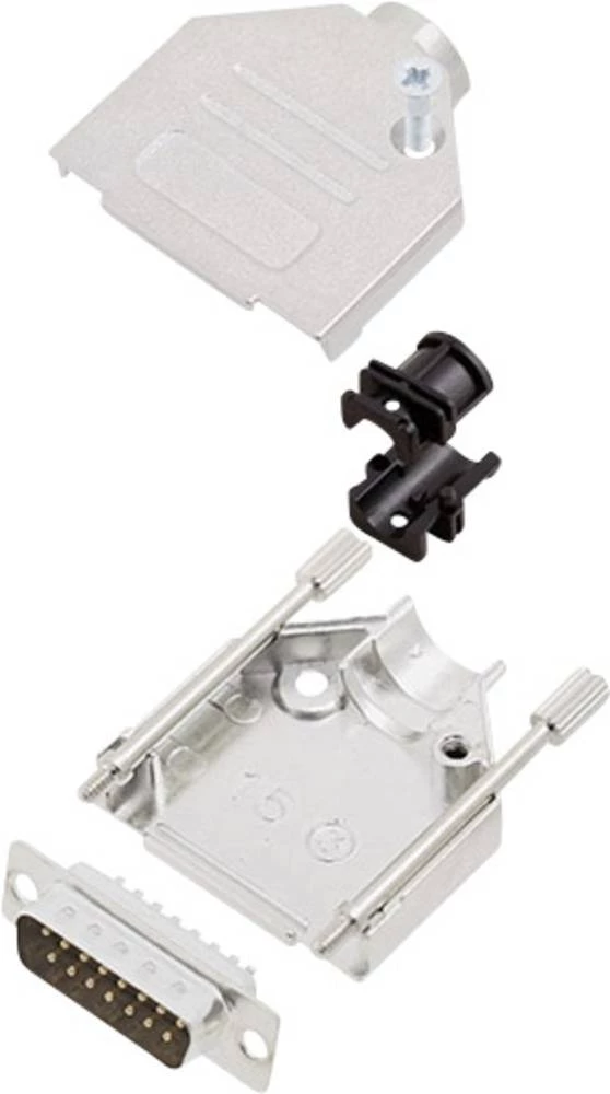 D-SUB letva s muškim kontaktima-set 180 ° broj polova: 15 lemna čaša encitech DTZK15-DMP-K 1 set slika