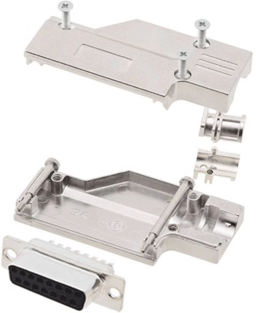 D-SUB letva sa ženskim kontaktima-set 90 ° broj polova: 25 lemna čaša encitech DCMR-FK-25-DMS-K 1 set slika