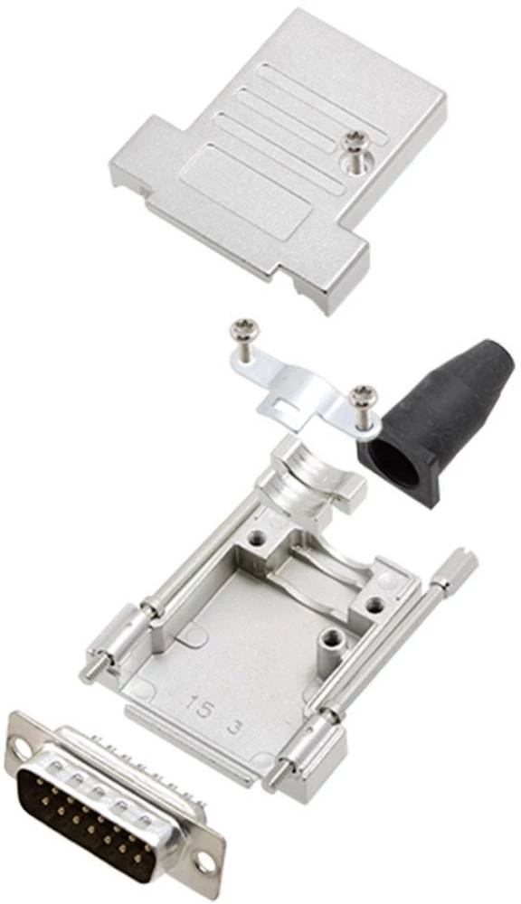 D-SUB letva s muškim kontaktima-set 180 ° broj polova: 15 D-Sub-letva s muškim kontaktima encitech DTSL15-T-JSRG+DBP-K 1 set slika