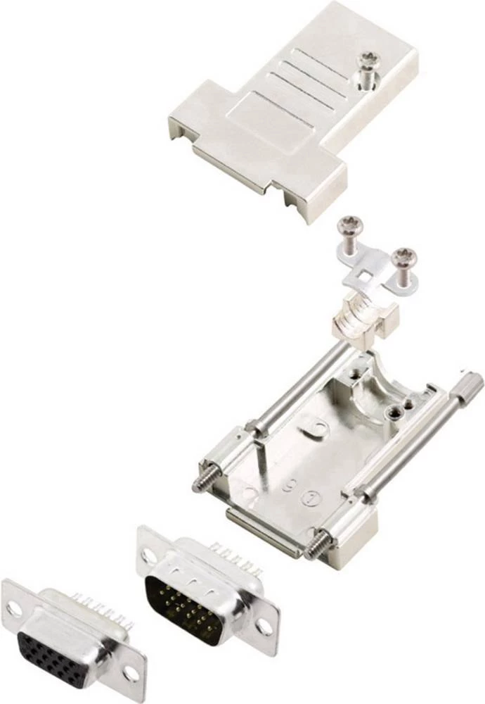 D-SUB letva sa ženskim kontaktima-set 180 ° broj polova: 15 lemna čaša encitech DTSL09-T-JSRG+HDS15-K 1 set slika