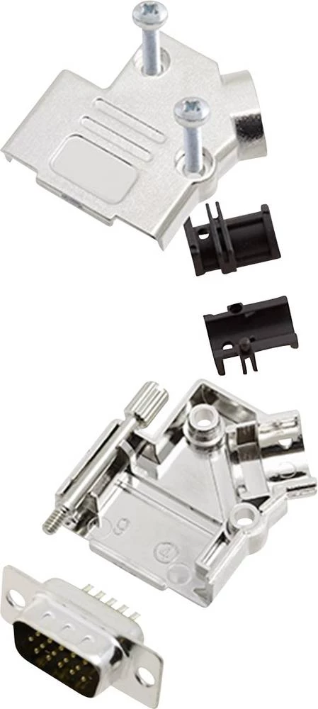 D-SUB letva s muškim kontaktima-set 45 ° broj polova: 15 lemna čaša encitech D45PK-M-09-HDP15-K 1 set slika