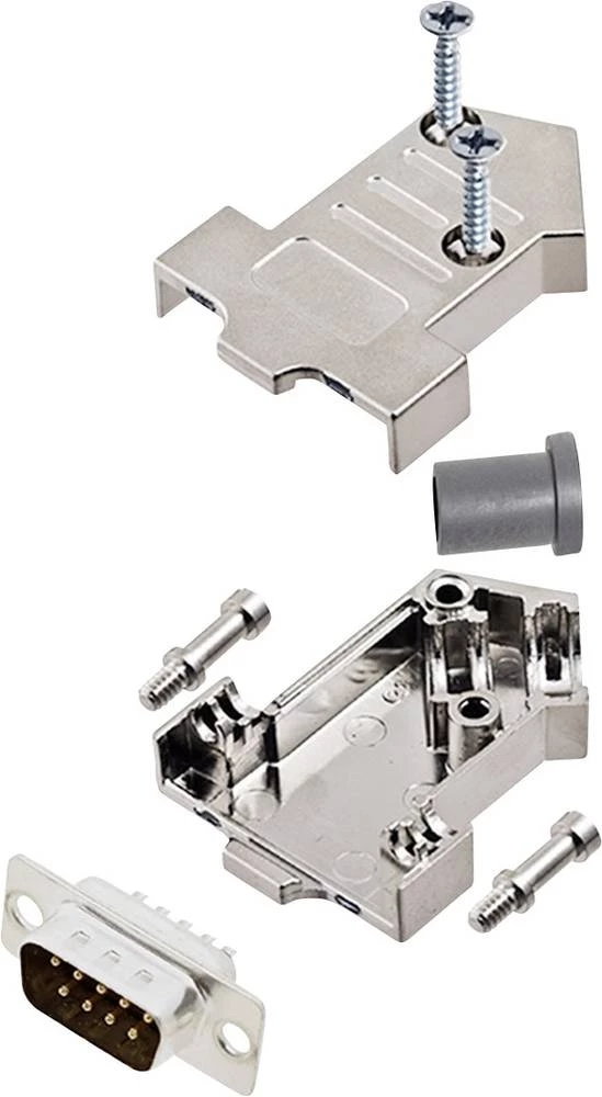 D-SUB letva s muškim kontaktima-set 45 ° broj polova: 9 lemna čaša encitech D45NT09-M-DMP-K 1 set slika