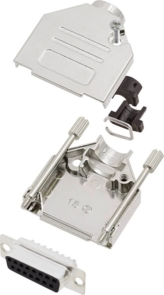 D-SUB letva sa ženskim kontaktima-set 180 ° broj polova: 15 lemna čaša encitech DTCK15-DBS-K 1 set slika