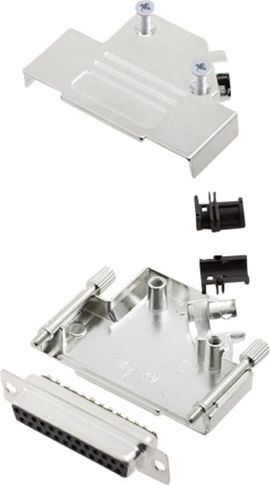 D-SUB letva sa ženskim kontaktima-set 45 ° broj polova: 25 lemna čaša encitech D45ZK25-DMS-K 1 set slika