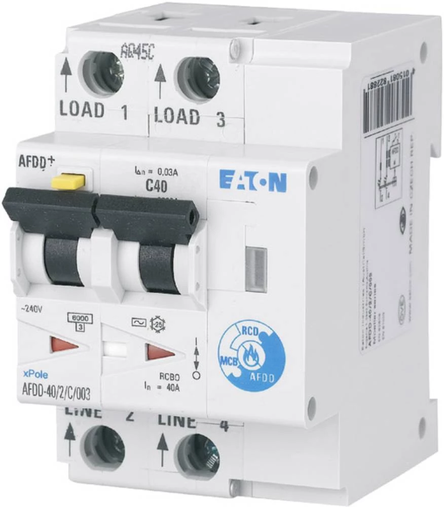 Prekidač za zaštitu od požara 2-polni 30 mA 230 V Eaton 187238 slika