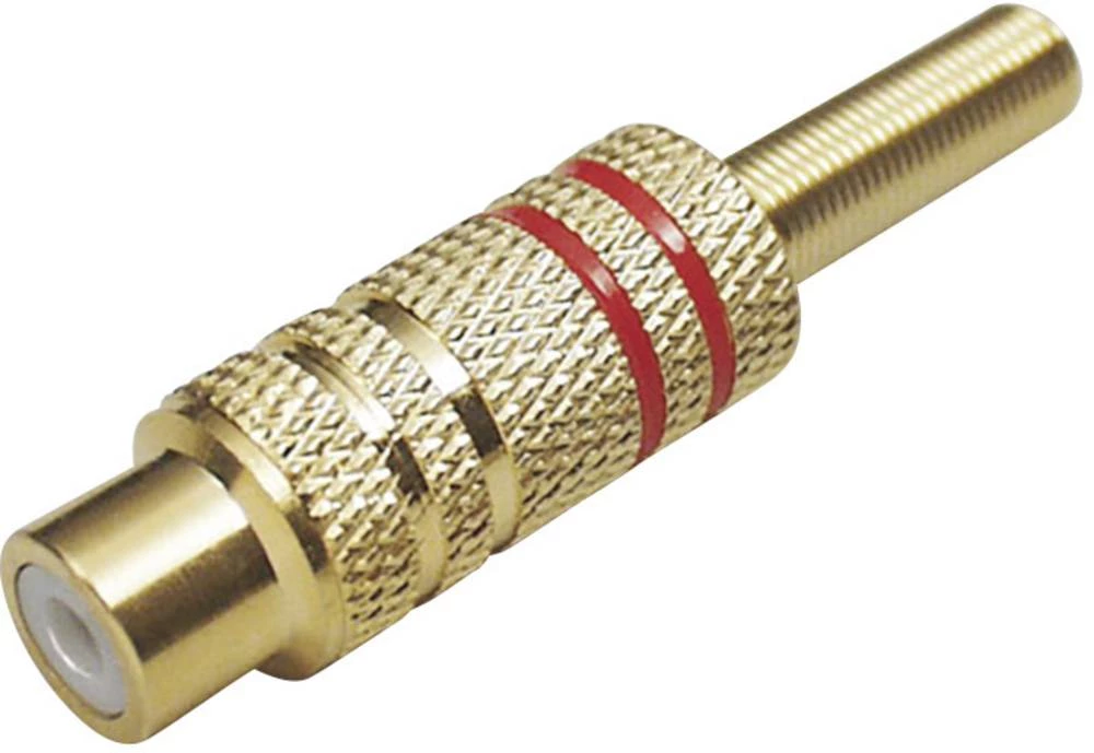 Činč konektor, sklopka, ravna, broj polova: 2 mono, crvene boje BKL Electronic 1 kom. slika