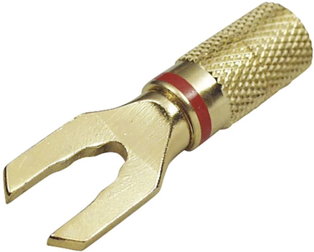 Viličasta stopica 6 mm promjer rupe: 8.1 mm neizolirana, crvene boje BKL Electronic 0103011 1 kom. slika