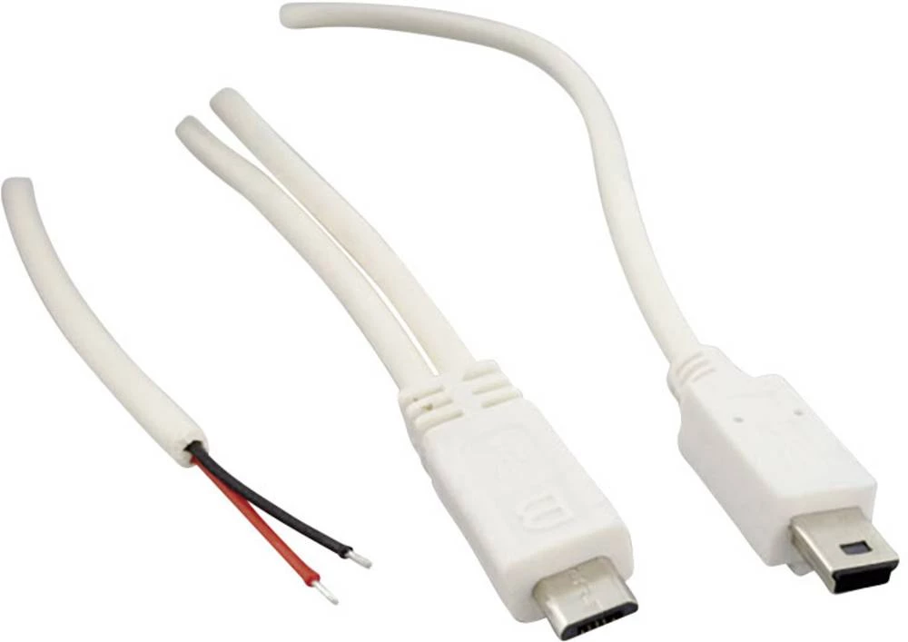 Konfekcionirani Micro USB-B & mini USB-B utikač, kabel s otvorenim krajem, ravni utikač Micro USB-B & mini USB-B utikač BKL Elec slika