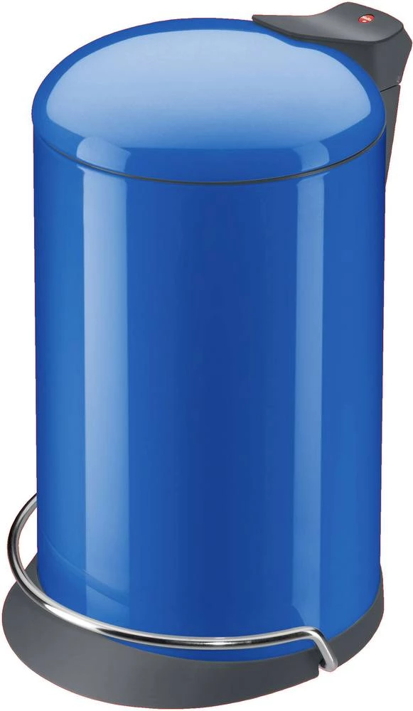 Kanta za smeće 13 l Hailo ProfiLine Solid Design M (promjer x V) 260 mm x 460 mm plave boje, nožna pedala, poklopac s automatski slika