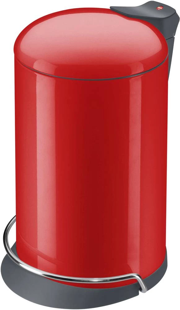 Kanta za smeće 13 l Hailo ProfiLine Solid Design M (promjer x V) 260 mm x 460 mm crvene boje, nožna pedala, poklopac s automatsk slika