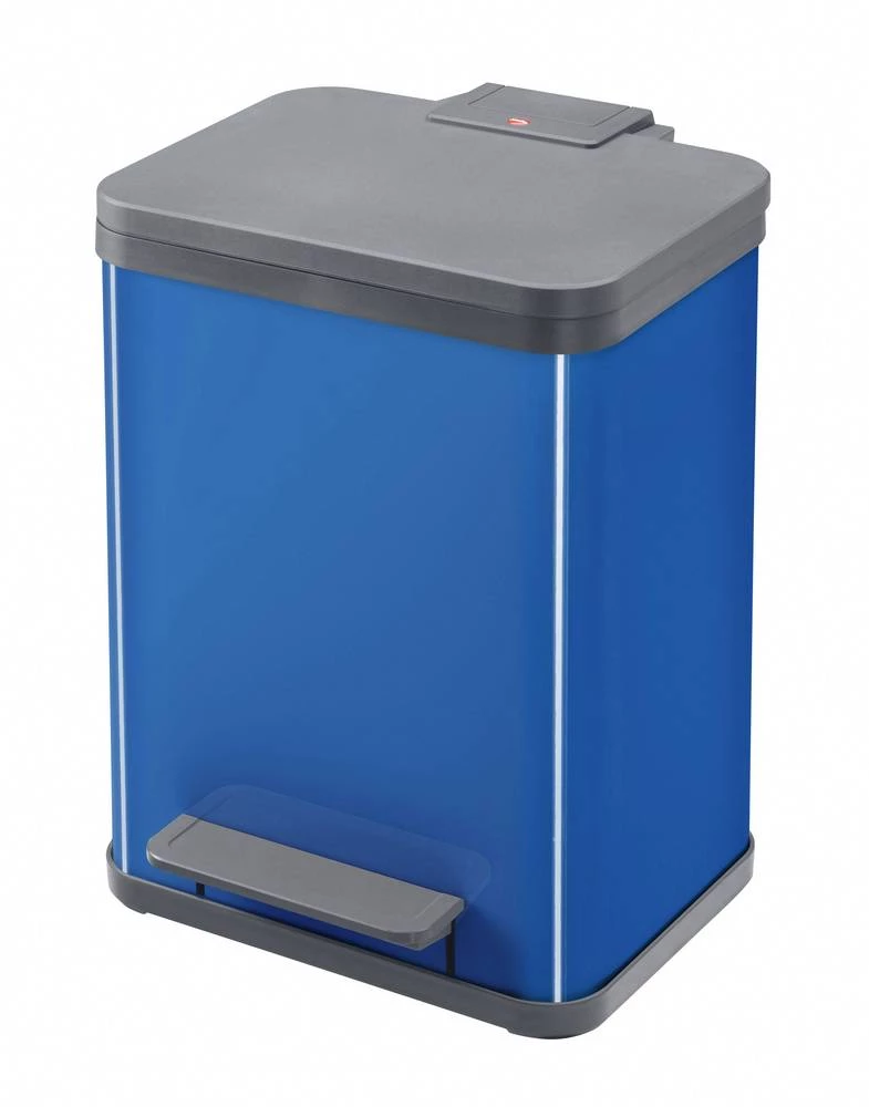 Kanta za smeće 19 l Hailo ProfiLine Solid Öko uno M (Š x V x D) 310 x 440 x 250 mm plave boje, nožna pedala, poklopac s automats slika
