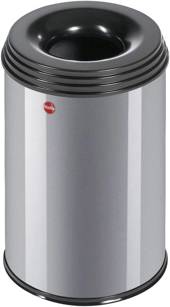 Koš za papir 15 l Hailo ProfiLine safe M srebrne, crne boje, konstrukcija poklopca za gašenje plamena 1 kom. slika