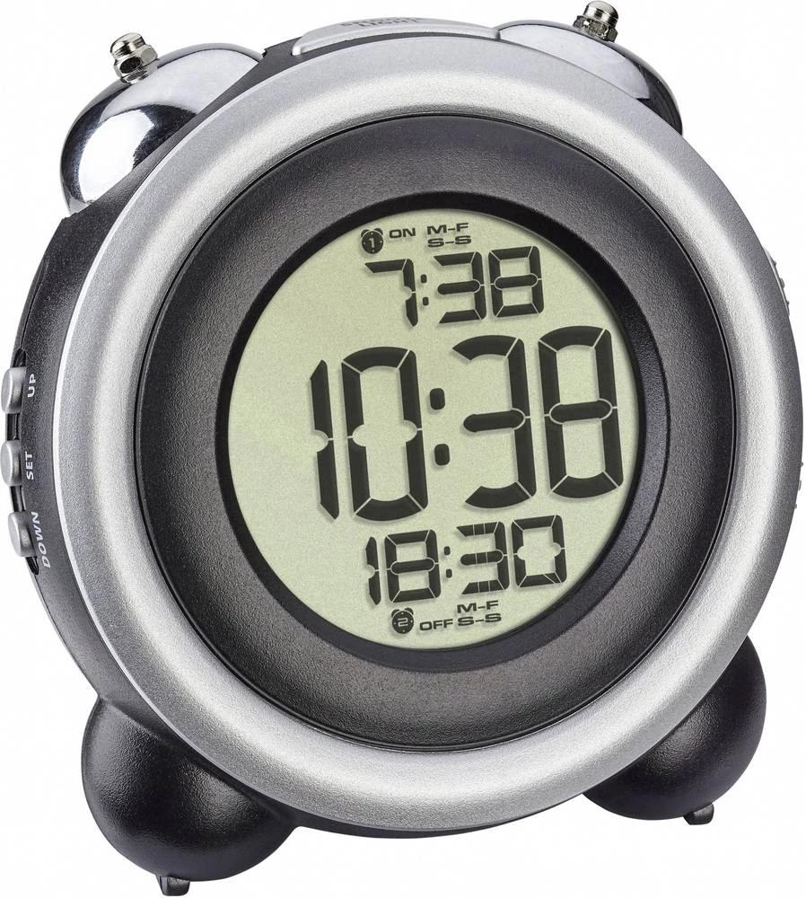 TFA 60.2016.01 kvarcna budilica, srebrne, crne boje, broj alarmnih vremena 2 slika
