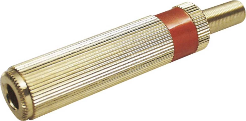 Klinken konektor 6.35 mm ravna sklopka, broj polova: 2 zlatne, crvene boje BKL Electronic 1 kom. slika