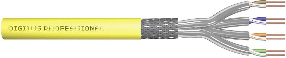 Mrežni kabel CAT 7a S/FTP 4 x 2 x 0.32 mm&sup2; Žuta Digitus Professional DK-1743-A-VH-D-5 500 m slika