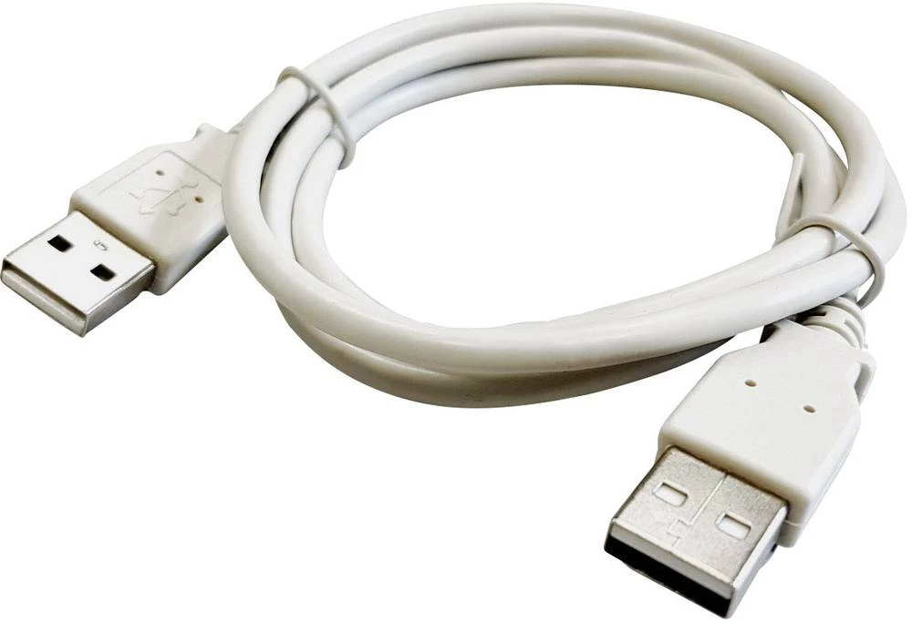 BKL Electronic USB 2.0 kabel [1x USB 2.0 utikač A - 1x USB 2.0 utikač A] 1 m svijetlo sive boje, štit od folije, pleteni štit slika