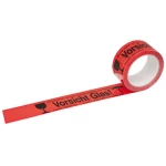 Signalna ljepljiva traka, tiskani tekst: Vorsicht Glas, (D x Š) 60 mx 50 mm, PP, 1 rola