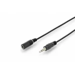 Utičnica Audio Priključni kabel [1x 3,5 mm banana utikač - 1x Priključna doza za 3,5 mm banana utikač] 1.5 m Crna Jednostruko ok