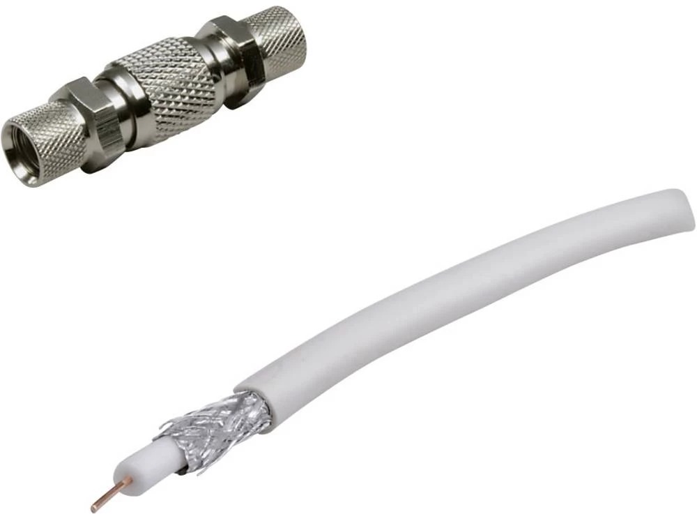 Koaksijalni kabel, vanjski promjer: 6.80 mm 75 90 dB bijele boje BKL Electronic 0403520 1 set slika