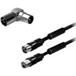 Antenski priključni kabel [1x antenski utikač 75 - 1x antenska utičnica 75 ] 2 m 80 dB dvostruko oklopljen, crne boje BKL Electr