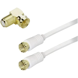 Antenski SAT priključni kabel [1x F-utikač - 1x F-utikač] 2.50 m 85 dB pozlaćeni kontakti, dvostruko oklopljen, bijele boje BKL slika