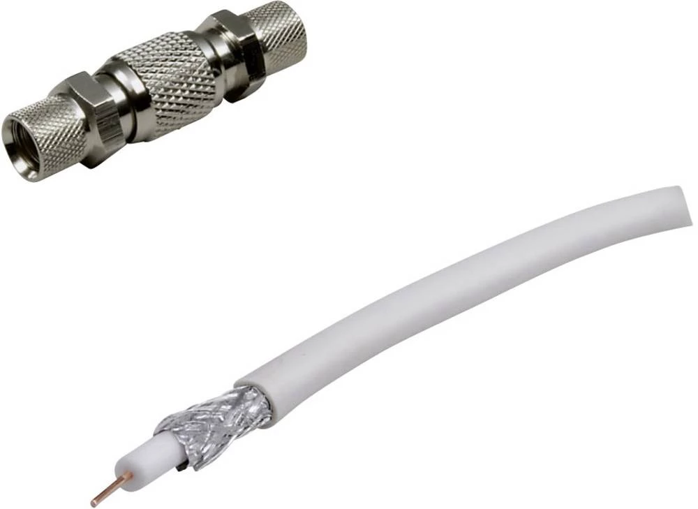 Koaksijalni kabel, vanjski promjer: 6.80 mm 75 90 dB bijele boje BKL Electronic 0403519 1 set slika